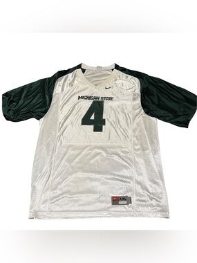 Michigan State Spartans Nike Mens 2xl Football Jersey White Green Vintage